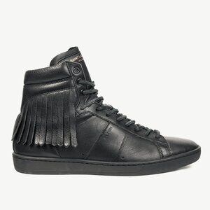 Saint Laurent SL/18H High Black Fringe High-Top Sneakers